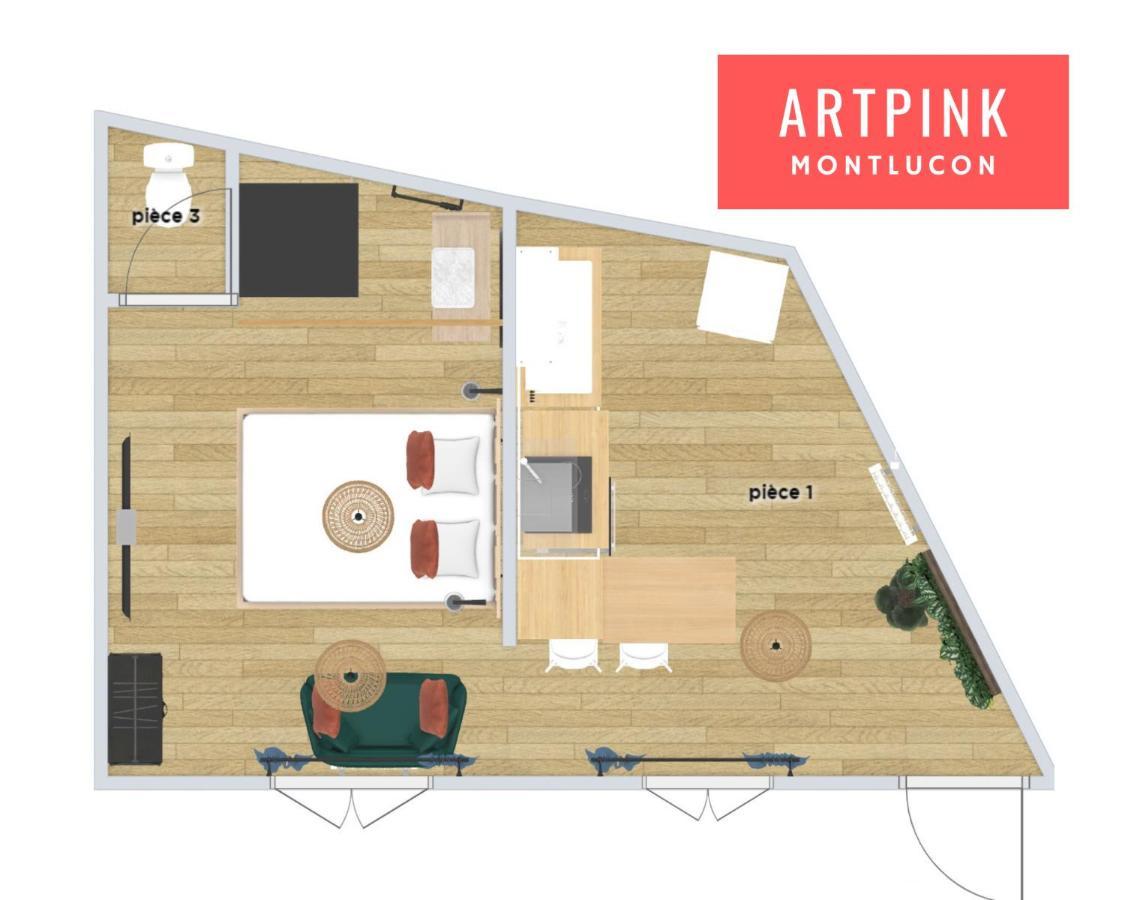 Artpink - Ideal Pros - Proche Commerces - Agathor Монлюсон Екстер'єр фото